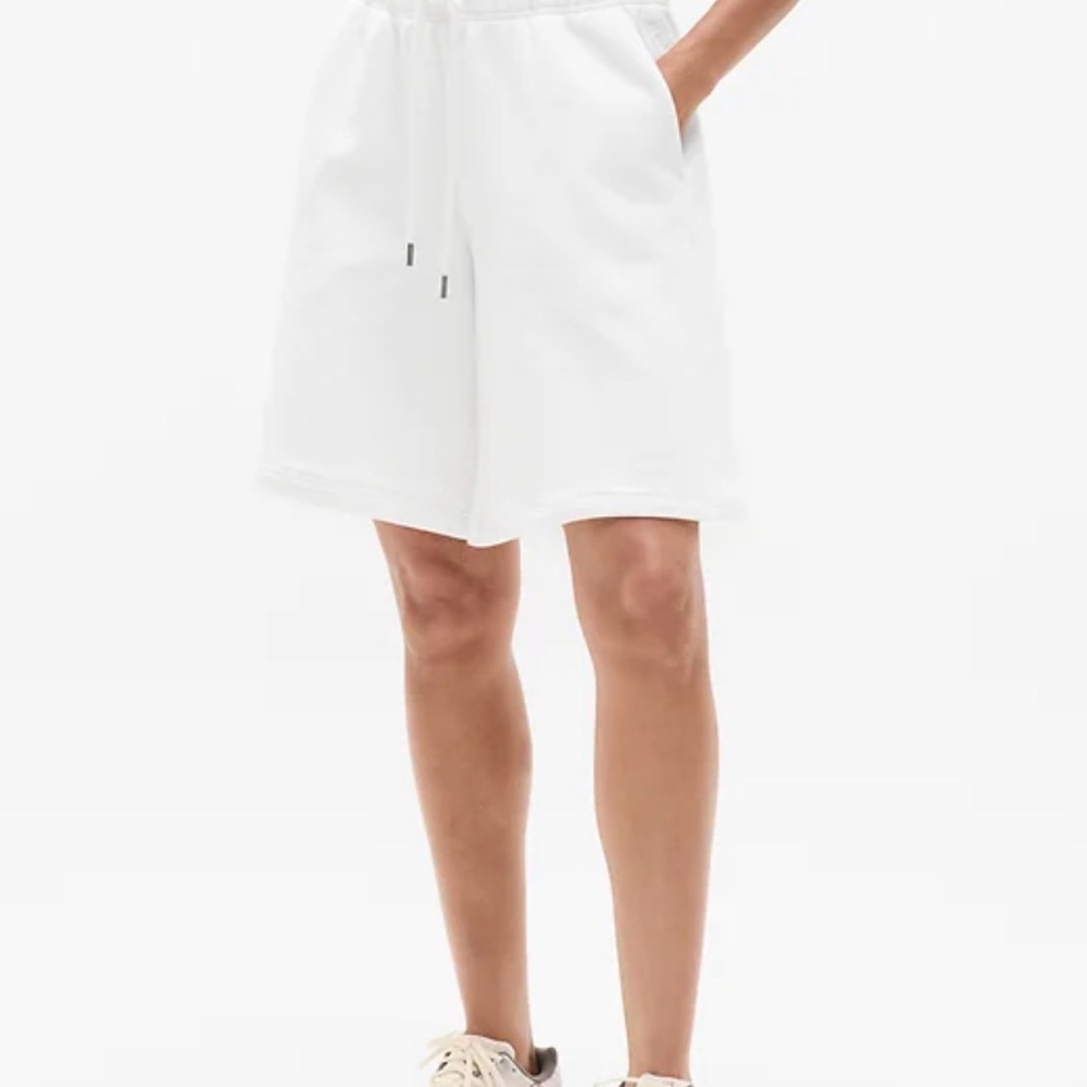 Athleta white heavy duty Bermuda sweat shorts NWT